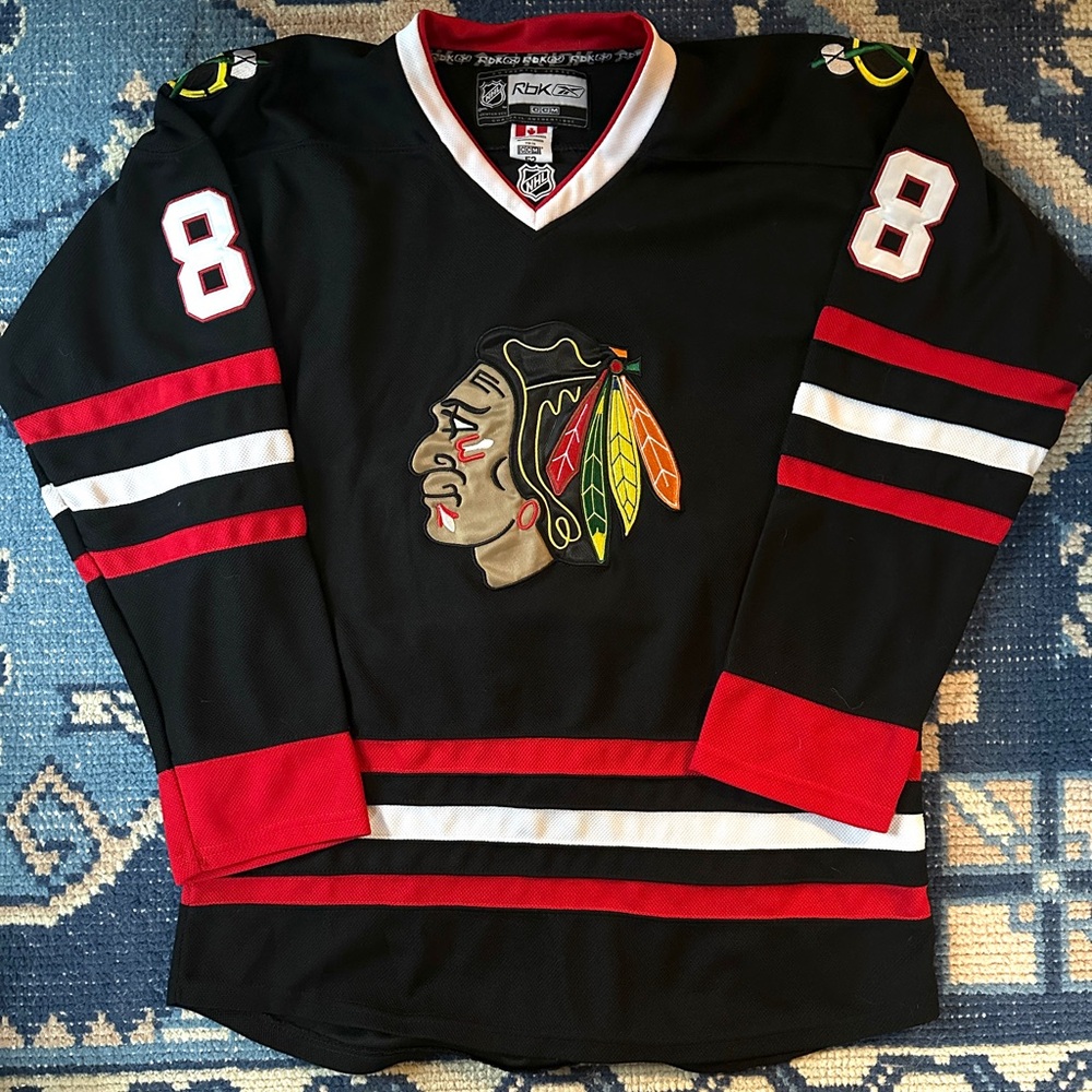 NHL Chicago Blackhawks Hockey Jersey Patrick Kane #88 Red and Black Reebok XL